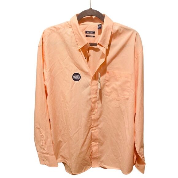 IZOD Cotton Light Pumpkin Shirt NWT - Picture 1 of 10